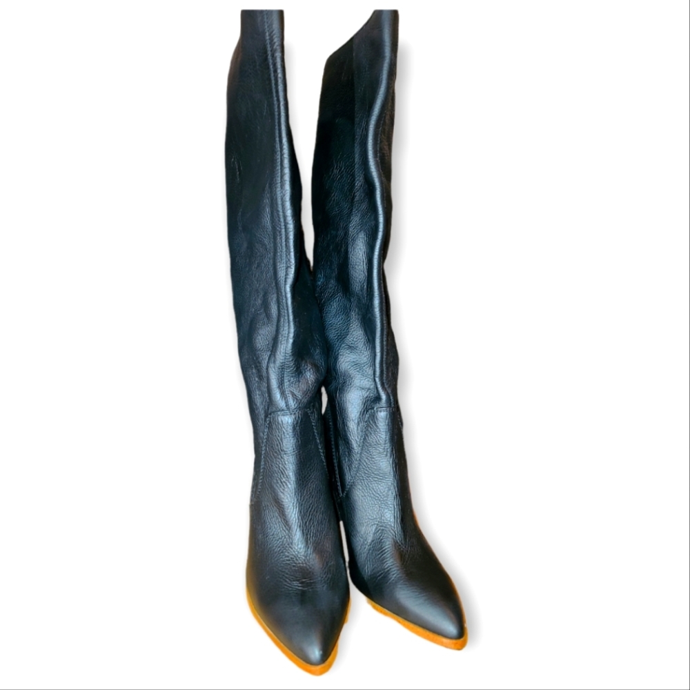 1 State paiton leather black knee boots size 8 medium